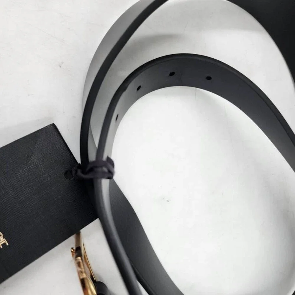 Versace Greca Belt Men's 105/42 Black Buckle Closure
